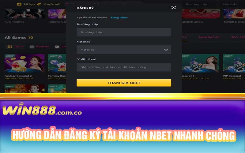 Hướng dẫn đăng ký tài khoản Nbet nhanh chóng